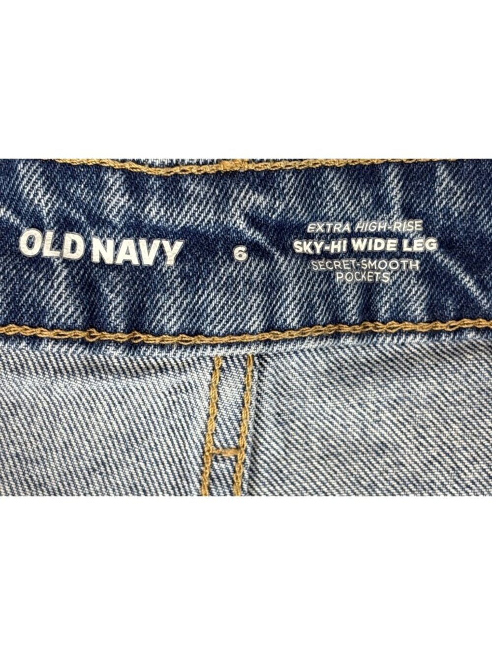 Old Navy Extra High-Rise Sky-Hi Wide Leg Baggy Jeans Medium Wash Denim Size 6 - Picture 11 of 16
